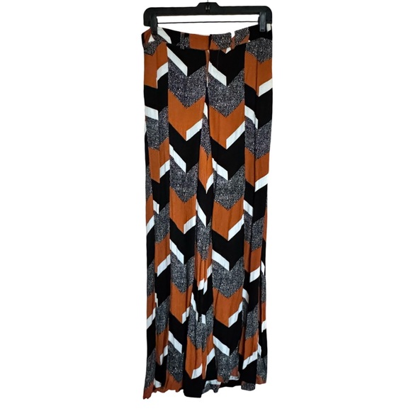 Anthropologie Elevenses Boho Wide Leg Rayon Pants Geometric Comfortable Size 2 - Picture 4 of 8